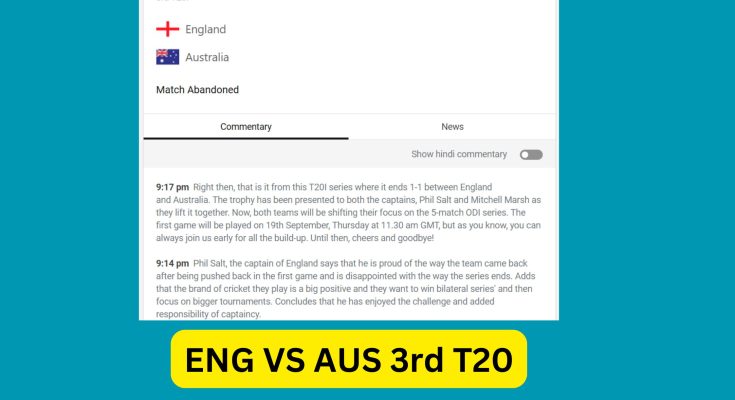 ENG vs AUS 3rd T20