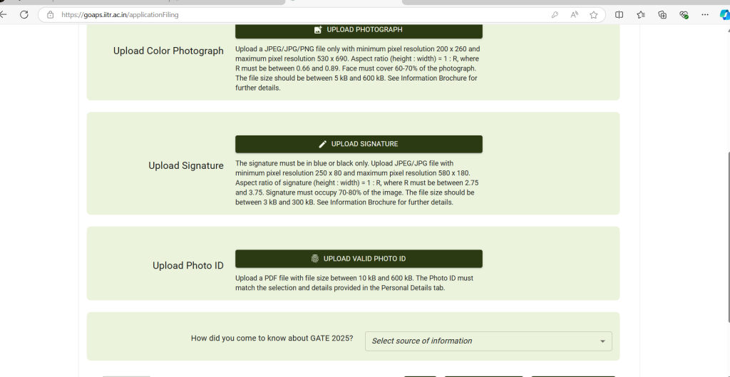 GATE 2025 Documents Details